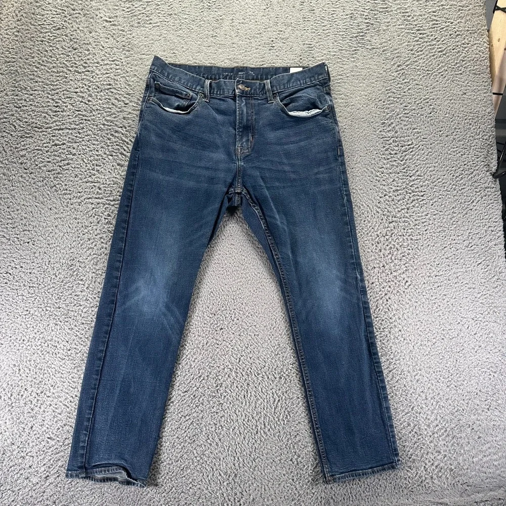 Old Navy Built-In Flex Jeans Mens 36x28 Blue Cotton Denim Straight Slim Stretch